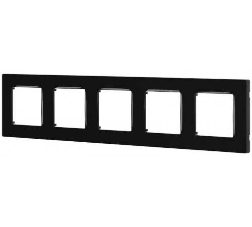 Рамка для розеток и выключателей  Серия 12 12-5205-06 на 5 постов, Классик, чёрный  Б0067756  ЭРА