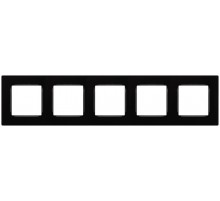 Рамка для розеток и выключателей  Серия 12 12-5205-06 на 5 постов, Классик, чёрный  Б0067756  ЭРА