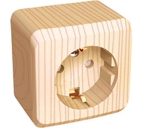 Этюд Сосна О/У Розетка с заземлением со шторками  PA16-004D  SE