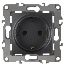 Розетка 12-2101-05 с заземлением, 16АХ-250В,  антрацит  Б0014679  ЭРА