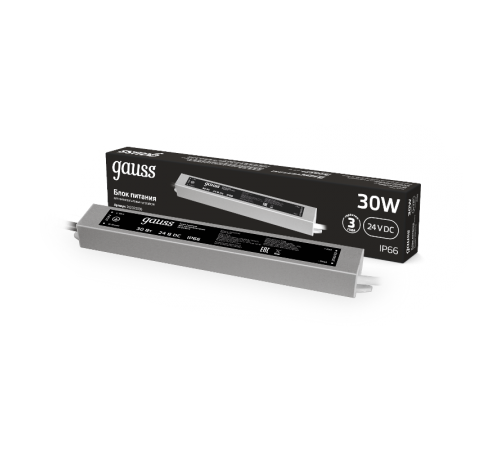Блок питания 30W 24V IP66 1/50  202022030  Gauss