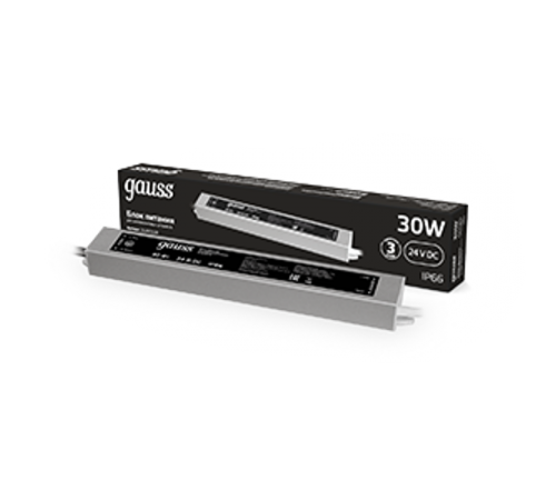 Блок питания 30W 24V IP66 1/50  202022030  Gauss