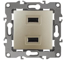 Устройство зарядное USB 12-4110-04  , 5В-2100мА,  шампань  Б0027494  ЭРА