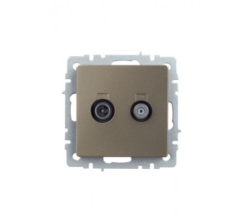BRITE Розетка двойная TV+SAT РТВ/РСп12-БрШ шампань   BR-AF20-O-K37  IEK