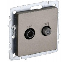 BRITE Розетка двойная TV+SAT РТВ/РСп12-БрШ шампань   BR-AF20-O-K37  IEK