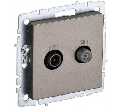 BRITE Розетка двойная TV+SAT РТВ/РСп12-БрШ шампань   BR-AF20-O-K37  IEK