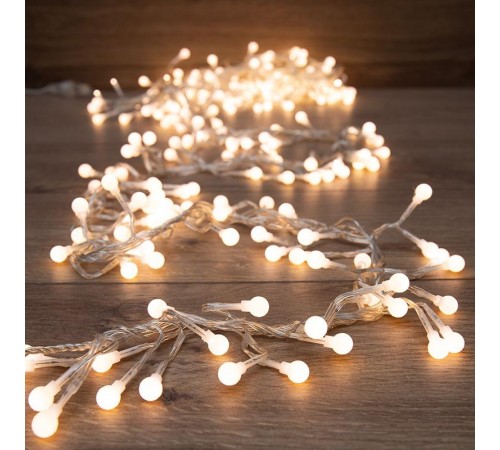 Гирлянда "Мишура LED"  3 м  прозрачный ПВХ, 288 диодов, цвет ТЕПЛЫЙ БЕЛЫЙ  303-606  NEON-NIGHT