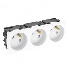 Розетка тройная 33° Modul45connect, франц. стандарт, 250 В, 16A (белый) (STD-F3C RW3)  6120692  OBO Bettermann