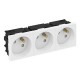 Розетка тройная 33° Modul45connect, франц. стандарт, 250 В, 16A (белый) (STD-F3C RW3)  6120692  OBO Bettermann