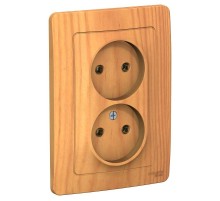 Blanca Ясень С/У Розетка 2-ая без заземления без шторок, 16А, 250В  BLNRS000025  SE