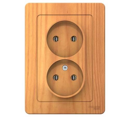 Blanca Ясень С/У Розетка 2-ая без заземления без шторок, 16А, 250В  BLNRS000025  SE