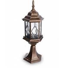 Светильник садово-парковый PL124 60W 230V E27 165*165*450мм черное золото (на постамент 0,49М)  11346  FERON