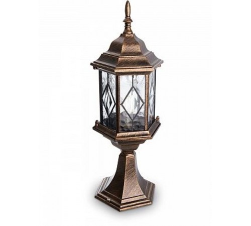 Светильник садово-парковый PL124 60W 230V E27 165*165*450мм черное золото (на постамент 0,49М)  11346  FERON