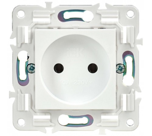 SKANDY Розетка без заземления без защитных шторок 10А SK-R02W арктический белый  SK-R10-10-K01  IEK