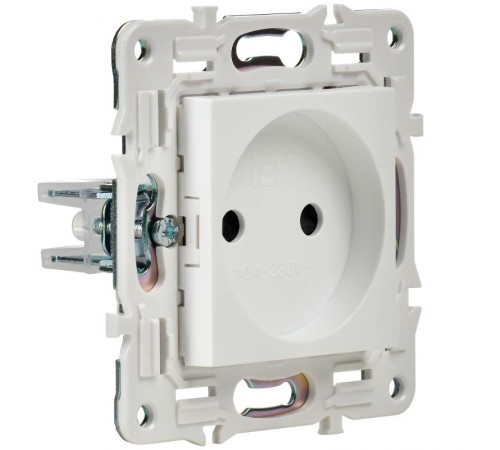 SKANDY Розетка без заземления без защитных шторок 10А SK-R02W арктический белый  SK-R10-10-K01  IEK