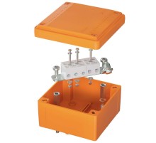 Коробка распределительная пластиковая FS огн., IP56,100х100х50мм, 5р, 450V,20A,10мм.кв с гладкими стенками и клеммниками  FSB10510  DKC