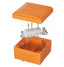 Коробка распределительная пластиковая FS огн., IP56,100х100х50мм, 5р, 450V,20A,10мм.кв с гладкими стенками и клеммниками  FSB10510  DKC