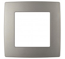 Рамка для розеток и выключателей ЭРА Серия 12 12-5001-16 на 1 пост, титан   Б0065735  ЭРА