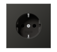 Штепсельная розетка SCHUKO 16А / 250В, пружинные зажимы; металл; антрацит; Aluminium  AL1520AN  Jung