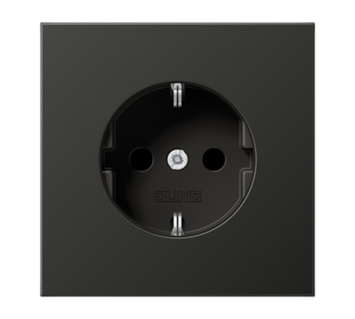 Штепсельная розетка SCHUKO 16А / 250В, пружинные зажимы; металл; антрацит; Aluminium  AL1520AN  Jung