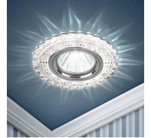 Светильник точечный встраиваемый DK LD35 SL/WH декор cо светодиодной подсветкой MR16, прозрачный  Б0036503  ЭРА