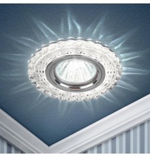 Светильник точечный встраиваемый DK LD35 SL/WH декор cо светодиодной подсветкой MR16, прозрачный  Б0036503  ЭРА