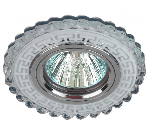 Светильник точечный встраиваемый DK LD35 SL/WH декор cо светодиодной подсветкой MR16, прозрачный  Б0036503  ЭРА