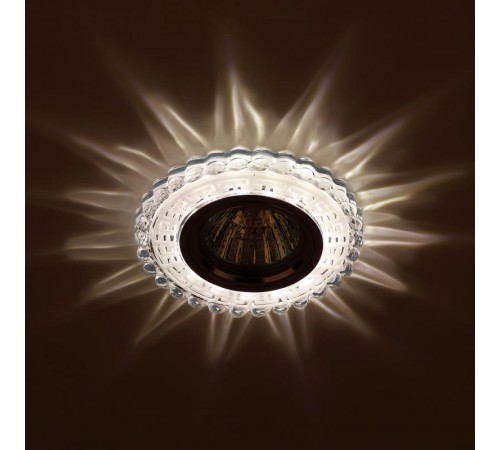 Светильник точечный встраиваемый DK LD35 SL/WH декор cо светодиодной подсветкой MR16, прозрачный  Б0036503  ЭРА