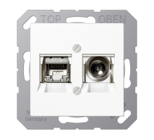 Smart TV розетка (Ethernet + TV); термопласт; белый  MMDA4521WW  Jung