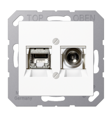 Smart TV розетка (Ethernet + TV); термопласт; белый  MMDA4521WW  Jung