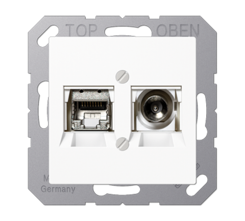 Smart TV розетка (Ethernet + TV); термопласт; белый  MMDA4521WW  Jung