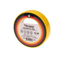Изолента ПВХ 0.13х15 мм, 10 м, желтая  KR-09-2002  Kranz