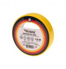 Изолента ПВХ 0.13х15 мм, 10 м, желтая  KR-09-2002  Kranz