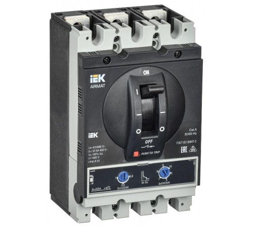 ARMAT Авт. выкл. лит. корпус 3P G 50кА 225А ТМ рег.  AR-MCCB-3G-050-0225A-ATUC  IEK