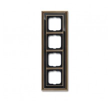 Рамка 4-постовая, серия Династия, Латунь античная, черное стекло  1754-0-4588   2CKA001754A4588  ABB