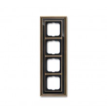 Рамка 4-постовая, серия Династия, Латунь античная, черное стекло  1754-0-4588   2CKA001754A4588  ABB