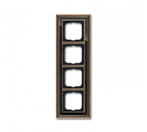 Рамка 4-постовая, серия Династия, Латунь античная, черное стекло  1754-0-4588   2CKA001754A4588  ABB