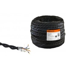 Ретро провод "Эко" TV + Internet витой, черный (45м)  SQ2803-0004  TDM