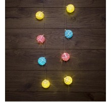 Гирлянда светодиодная "Карамельки" 1.5 м, прозрачный ПВХ, 10 LED, теплый белый, питание 2 х АА (батарейки не в комплекте)  303-082  NEON-NIGHT