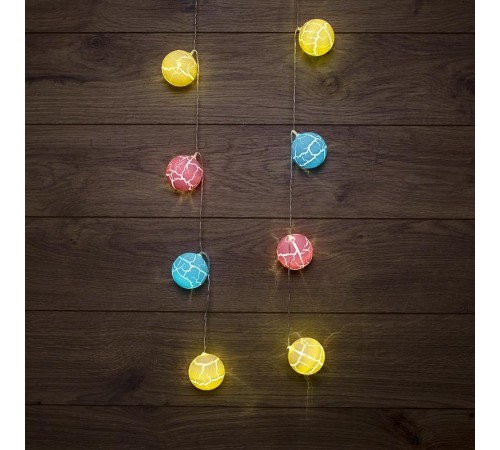 Гирлянда светодиодная "Карамельки" 1.5 м, прозрачный ПВХ, 10 LED, теплый белый, питание 2 х АА (батарейки не в комплекте)  303-082  NEON-NIGHT