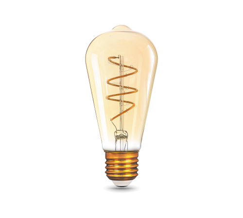Лампа светодиодная Black LED Filament ST64 Flexible E27 6W Golden 360lm 2400К  157802006  Gauss