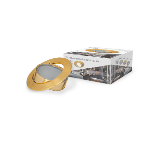 Светильник точечный встраиваемый под лампу Metal CA007 Круг. Золото, Gu5.3  CA007  Gauss