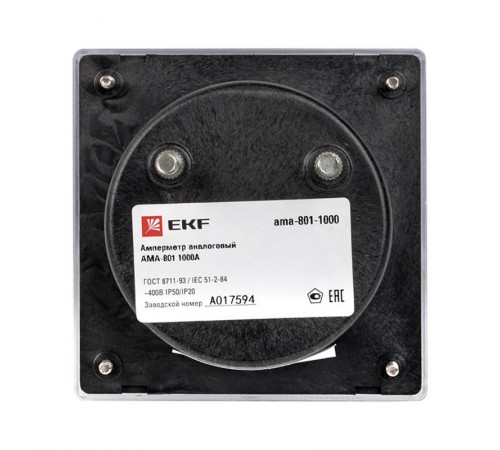 Амперметр AM-A801 аналоговый на панель 80х80 (круглый вырез) 1000А трансформаторное подключение EKF PROxima  ama-801-1000  EKF