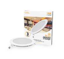 Светильник светодиодный встраиваемый ультратонкий круглый IP20 18W 2700K  939111118  Gauss