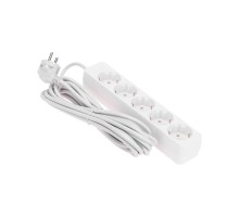 Удлинитель 5 гнезд, 5м, 3х0,75мм, с/з, белый  13-4213  PROconnect