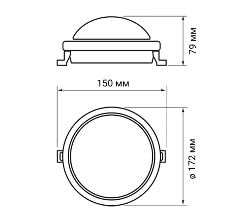Светильник светодиодный пылевлагозащищенный для ЖКХ ДПБ PBH - PC3-RA 8W 4000K WHITE IP65 круг  5009271  Jazzway
