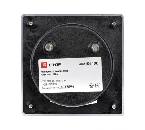 Амперметр AM-A801 аналоговый на панель 80х80 (круглый вырез) 1000А трансформаторное подключение EKF PROxima  ama-801-1000  EKF