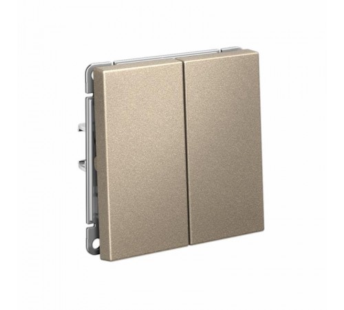 ArtGallery Шампань Выключатель кнопочный 2-клавишный, сх.2, 10А, механизм  GAL000517  SE