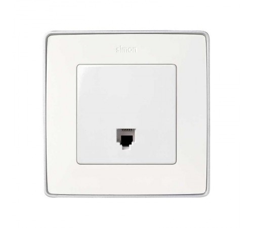 Simon 75 Механизм Розетка телефонная с 6 контактами для коннектора RJ12, S82, S82N, S88, S82 Detail, белый  75481-30  Simon