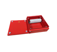 Коробка распределительная огнестойкая КРОПС, IP55, 150х150х80 мм, для кабелей до 4 мм2, 6 клемм  FRJB-KM-ST5-4-06-КРОПС-IP55  КМ-Профиль